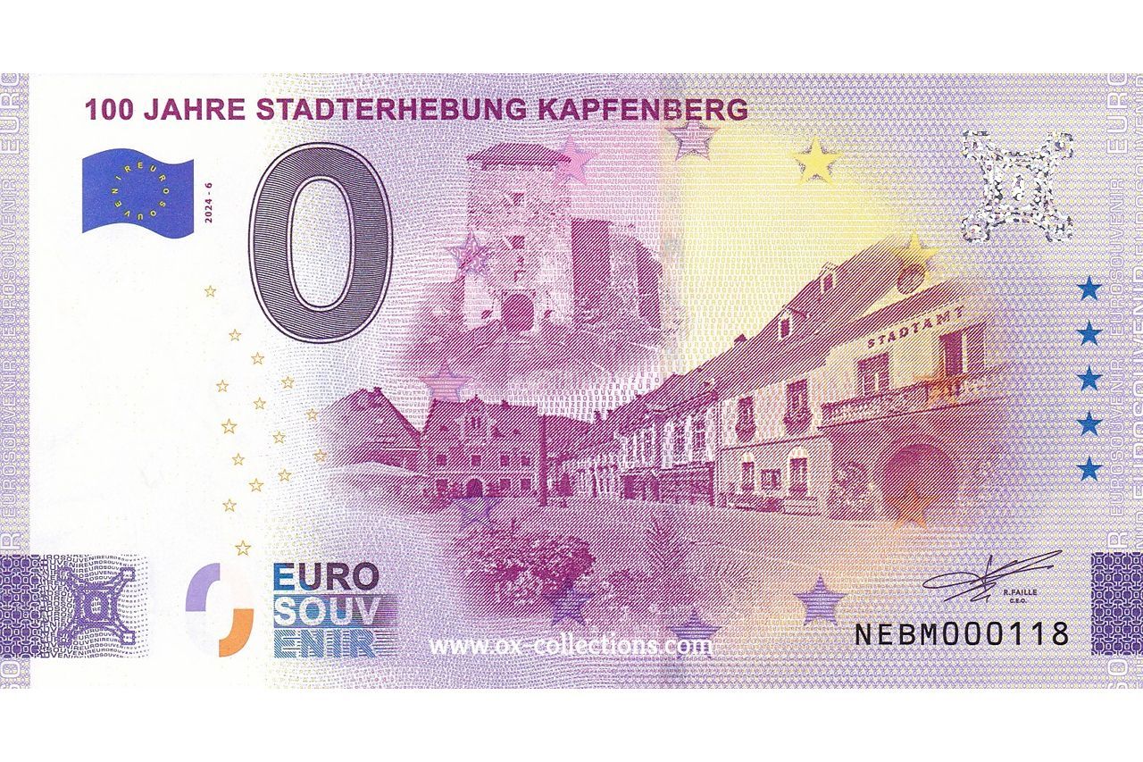 0 Euro-Schein 100 Jahre Stadterhebung Kapfenberg 2024-6 Souvenir