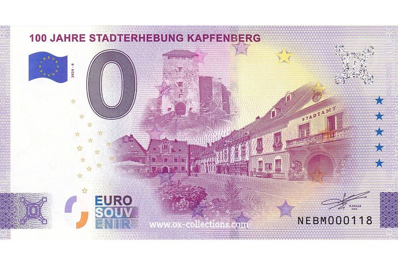 0 Euro-Schein 100 Jahre Stadterhebung Kapfenberg 2024-6 Souvenir