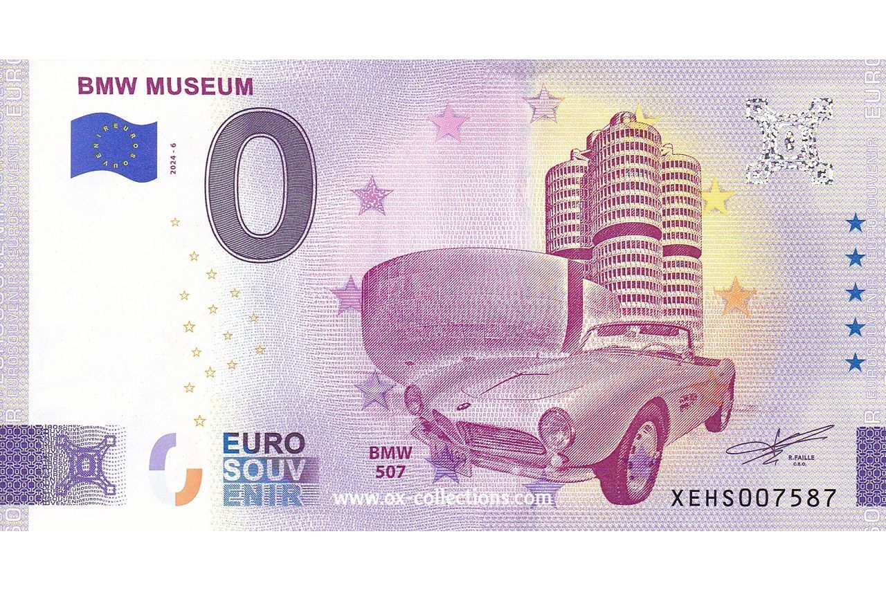 DE - BMW Museum - 2024-06 BMW 507 0 Euro-Schein BMW Museum BMW 507 2024-6 Souvenir