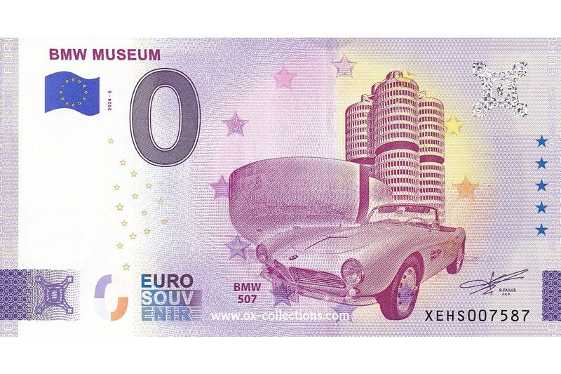 DE - BMW Museum - 2024-06 BMW 507 Zero Euro Note BMW Museum BMW 507 2024-6 souvenir