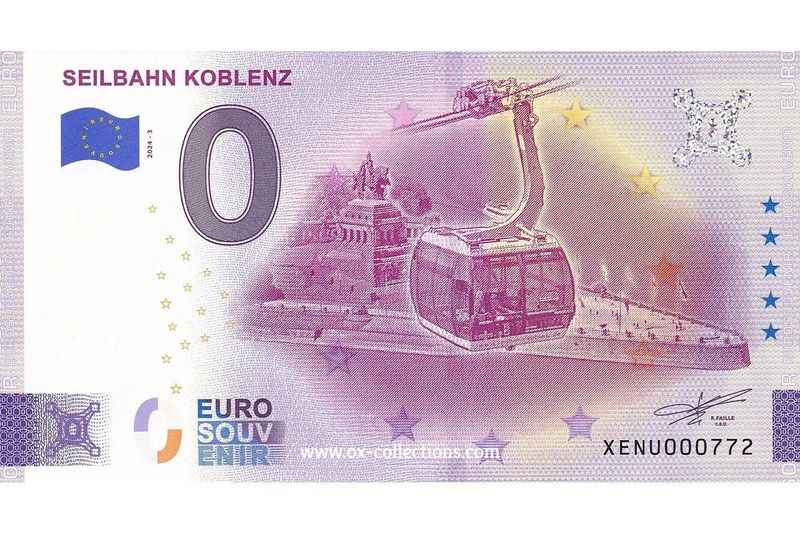 0 Euro-Schein Seilbahn Koblenz 2024-3 Souvenir