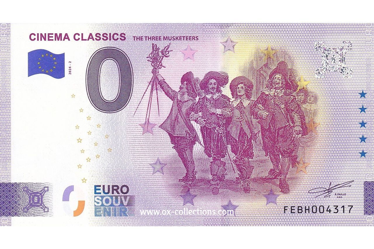 0 Euro-Schein Cinema Classics The Three Musketeers 2024-2 Souvenir