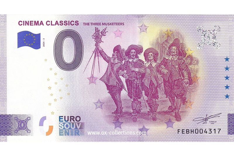 0 Euro-Schein Cinema Classics The Three Musketeers 2024-2 Souvenir