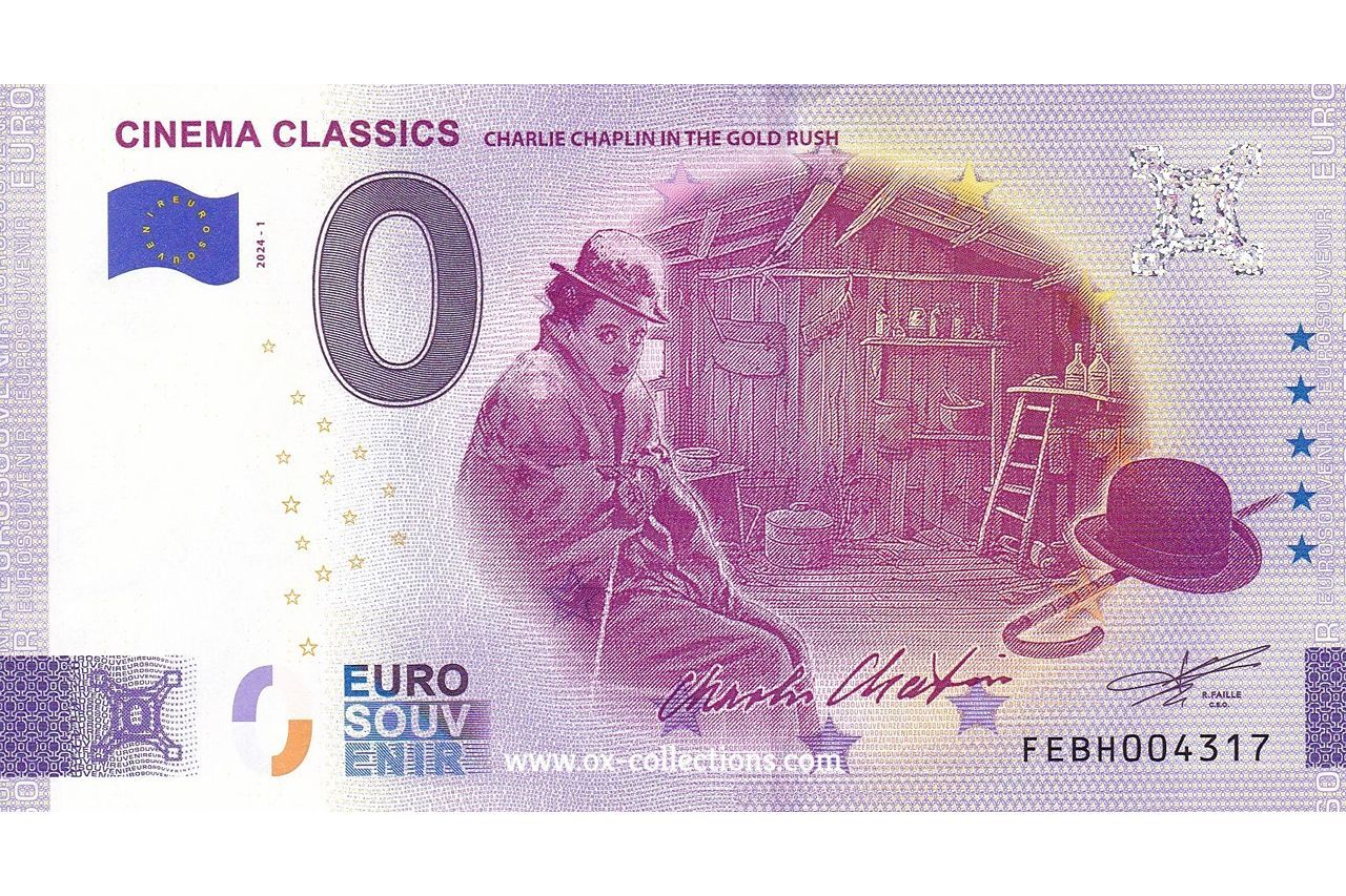 0 Euro-Schein Cinema Classics Charlie Chaplin 2024-1 Souvenir