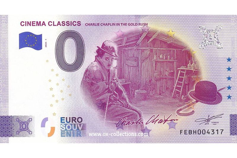 0 Euro-Schein Cinema Classics Charlie Chaplin 2024-1 Souvenir