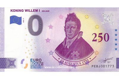 NL - Koning Willem I - 2022-03 Zero Euro Note Koning Willem I 2022-3 souvenir