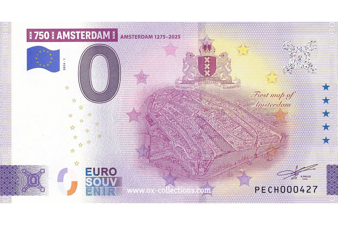 NL - 750 Amsterdam - 2024-01 Amsterdam Zero Euro Note 750 Amsterdam Amsterdam 2024-1 souvenir