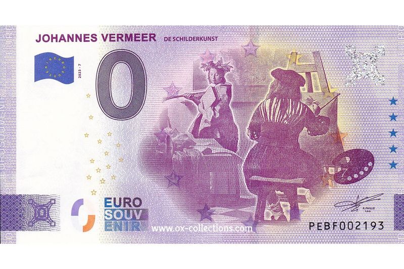 NL - Johannes Vermeer - 2023-07 Zero Euro Note Johannes Vermeer 2023-7 souvenir