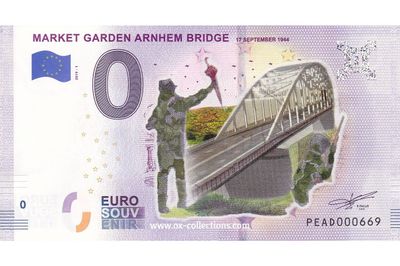 NL - Market Garden Arnhem Bridge - 2019-01 COLOR 0-Euro-Schein Market Garden Arnhem Bridge COLOR 2019-1 Souvenir