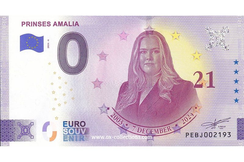 NL - Prinses Amalia - 2024-06 Zero Euro Note Prinses Amalia 2024-6 souvenir