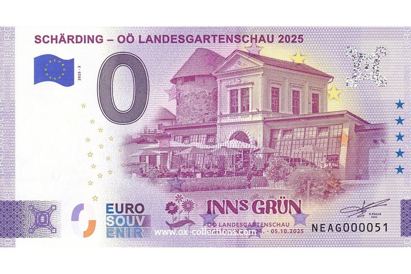 Zero Euro Note Schärding 2025-3 souvenir