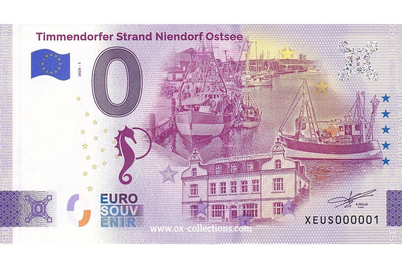0 Euro-Schein Timmendorfer Strand 2025-1 Souvenir