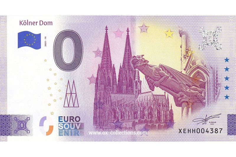 0 Euro-Schein Kölner Dom 2025-10