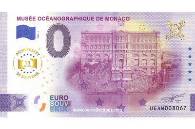 0 Euro-Schein Musée Océanographique 2025-1 Anni Souvenir