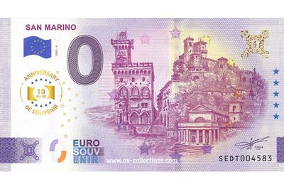 0 Euro-Schein San Marino 2025-4 Anni