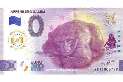0 Euro-Schein Affenberg Salem 2025-14 Anni Souvenir