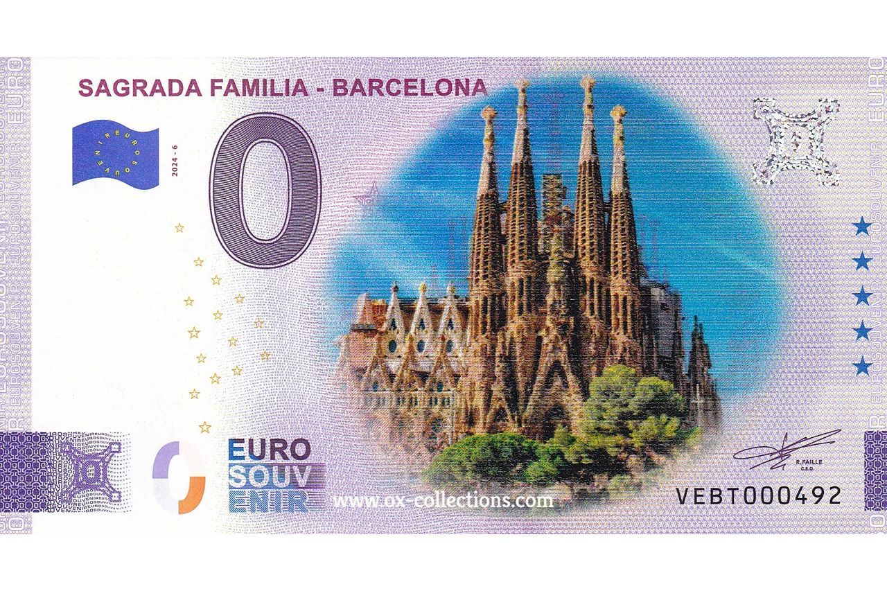 0 Euro-Schein Sagrada Familia COLOR 2024-6