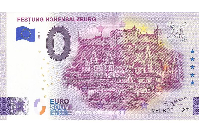 Zero Euro Note Festung Hohensalzburg 2025-3 souvenir