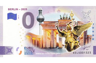 Zero Euro Note Berlin COLOR 2025-5 souvenir