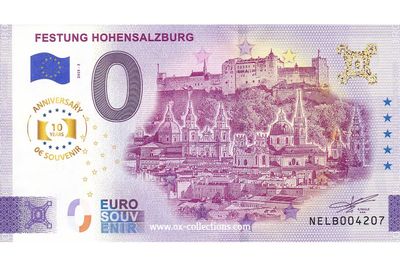 0 Euro-Schein Festung Hohensalzburg 2025-3 Anni