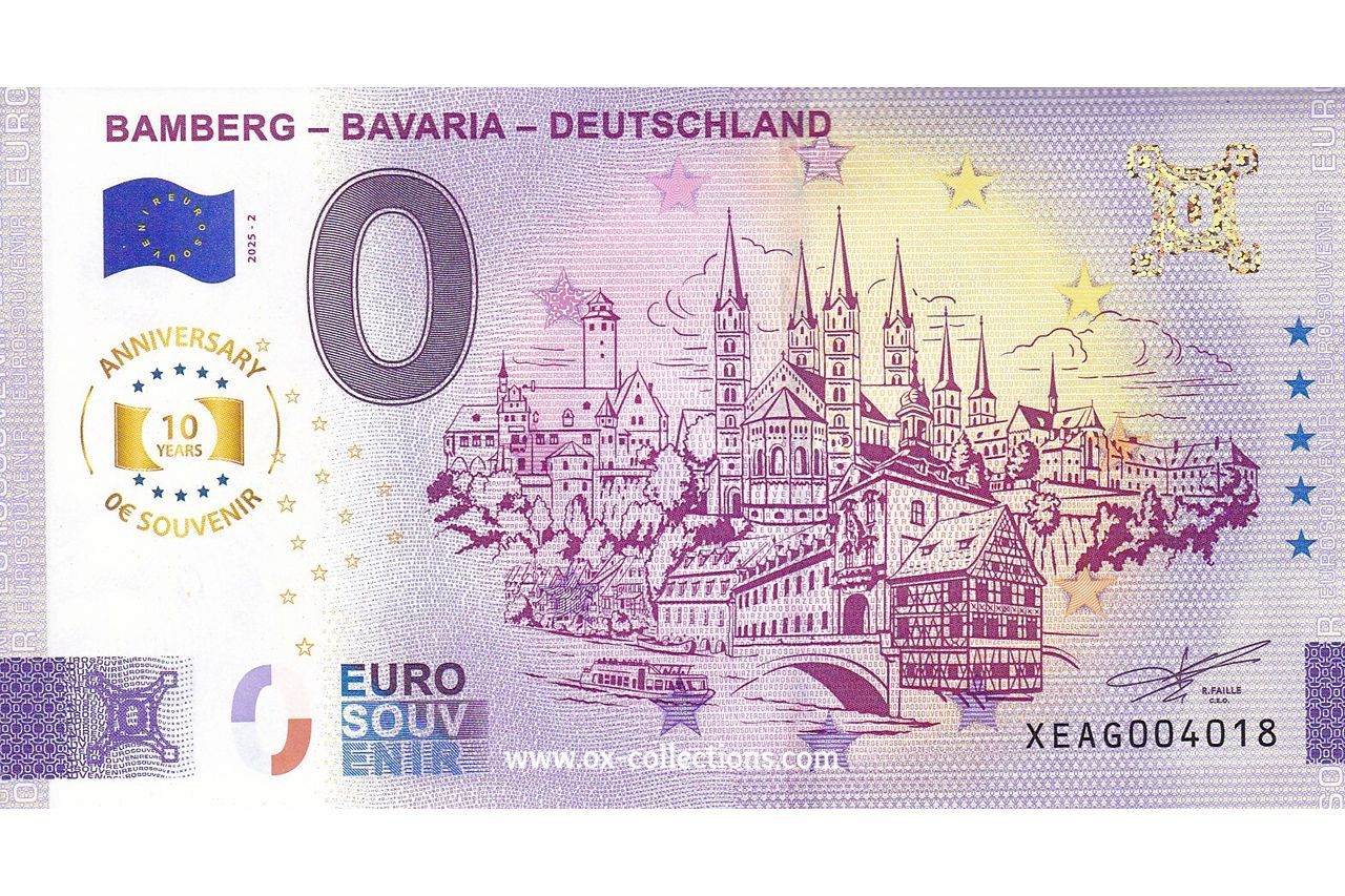 DE - Bamberg Bavaria - 2025-02 0 Euro-Schein Bamberg Bavaria 2025-2 Anni Souvenir