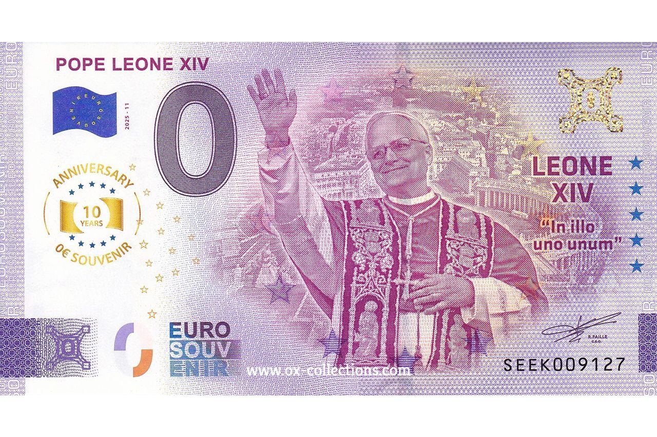 Zero Euro Note Pope Leone XIV 2025-11 Anni souvenir