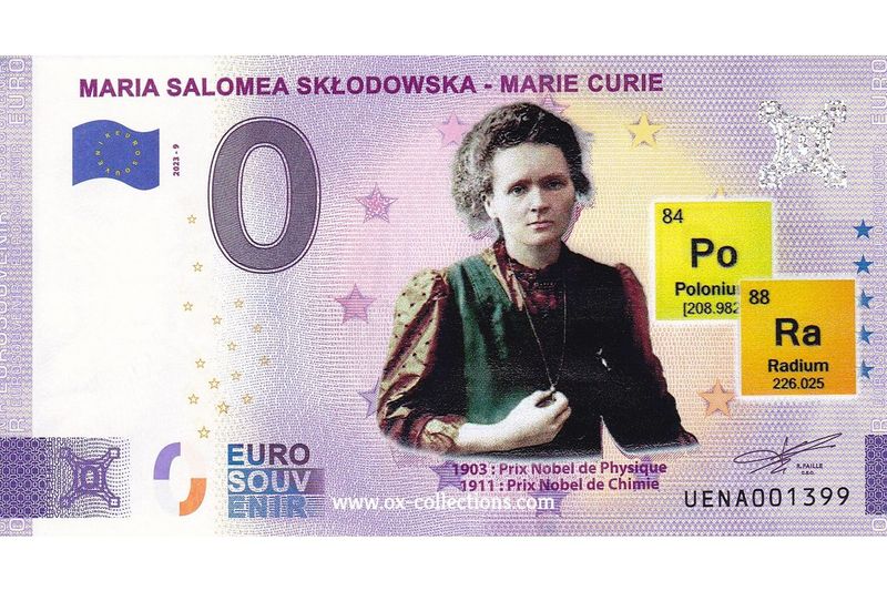 0 Euro-Schein Marie Curie COLOR 2023-9