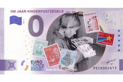 NL - 100 Jaar Kinderpostzegels - 2024-02 COLOR 0-Euro-Schein 100 Jaar Kinderpostzegels COLOR 2024-2 Souvenir
