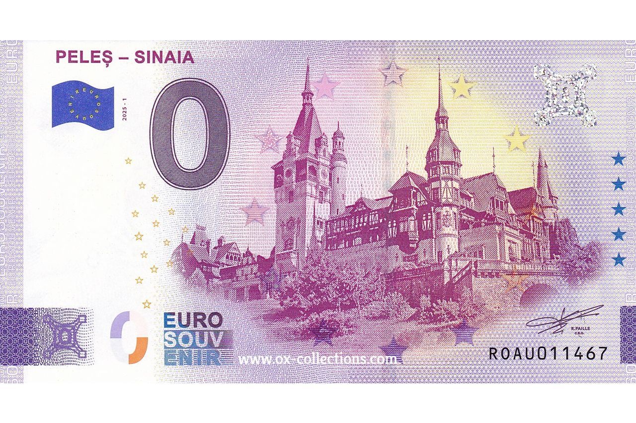 Zero Euro Note Peleș Sinaia 2025-1 souvenir