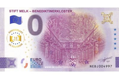Zero Euro Note Stift Melk Benediktinerkloster 2025-2 Anni souvenir