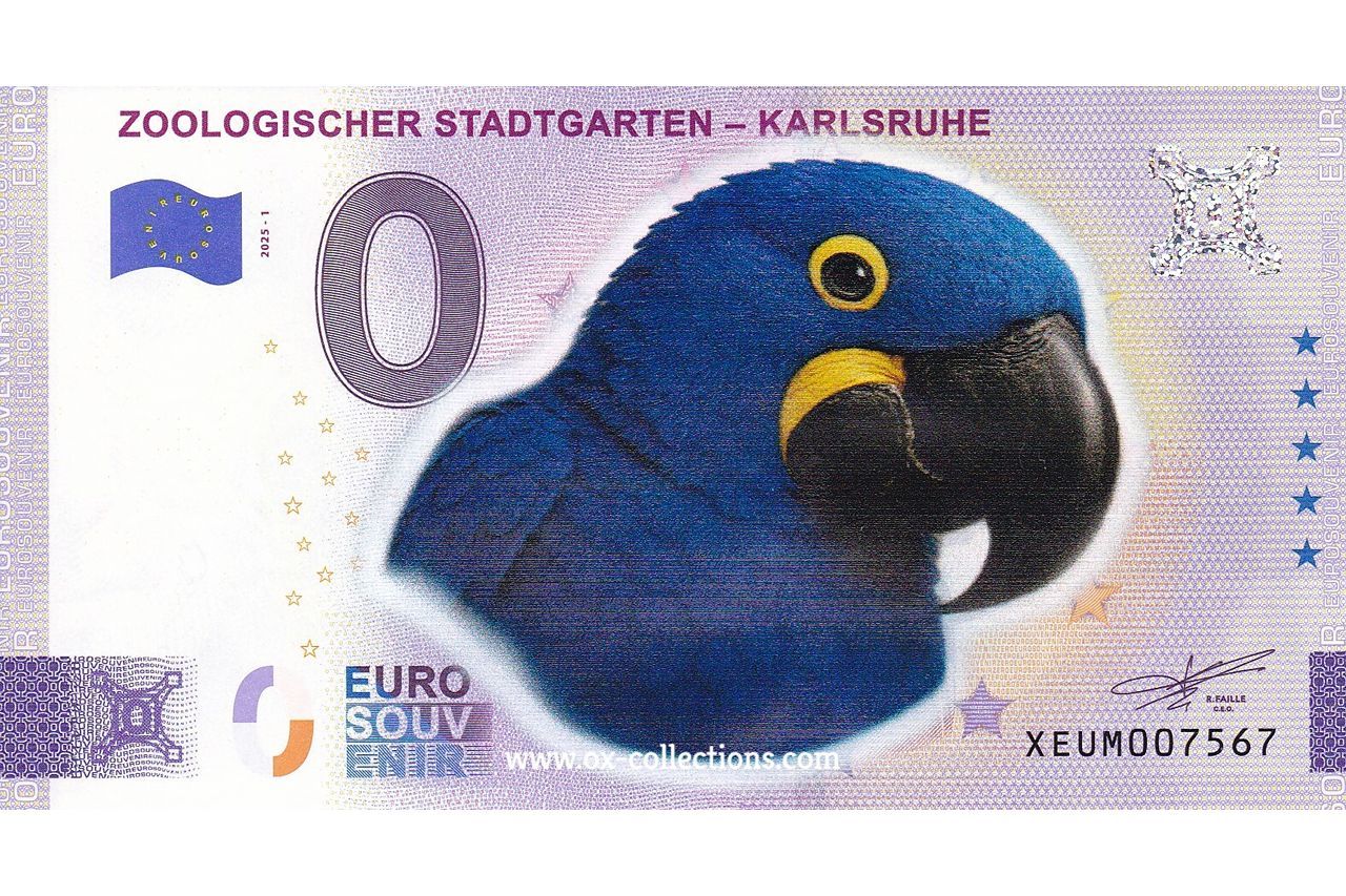 Zero Euro Note Zoologischer Garten Karlsruhe COLOR 2025-1 souvenir