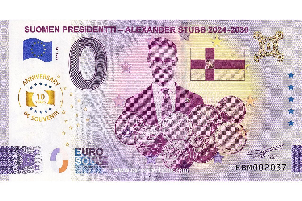 FI - Suomen Presidentti - 2025-13 Alexander Stubb Billet 0 euro Suomen Presidentti Alexander Stubb 2025-13 Anni souvenir