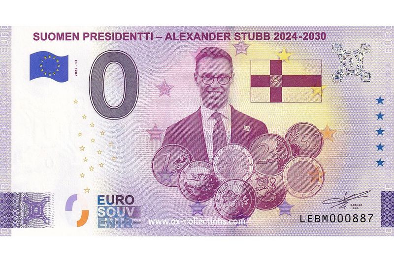 0 Euro-Schein Suomen Presidentti Alexander Stubb 2025-13 Souvenir