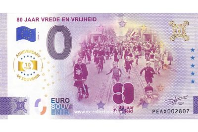 Billet 0 euro 80 Jaar Vrede en Vrijheid 2025-3 Anni souvenir