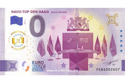 NL - NAVO-Top Den Haag - 2025-02 Zero Euro Note NAVO-Top Den Haag 2025-2 Anni souvenir