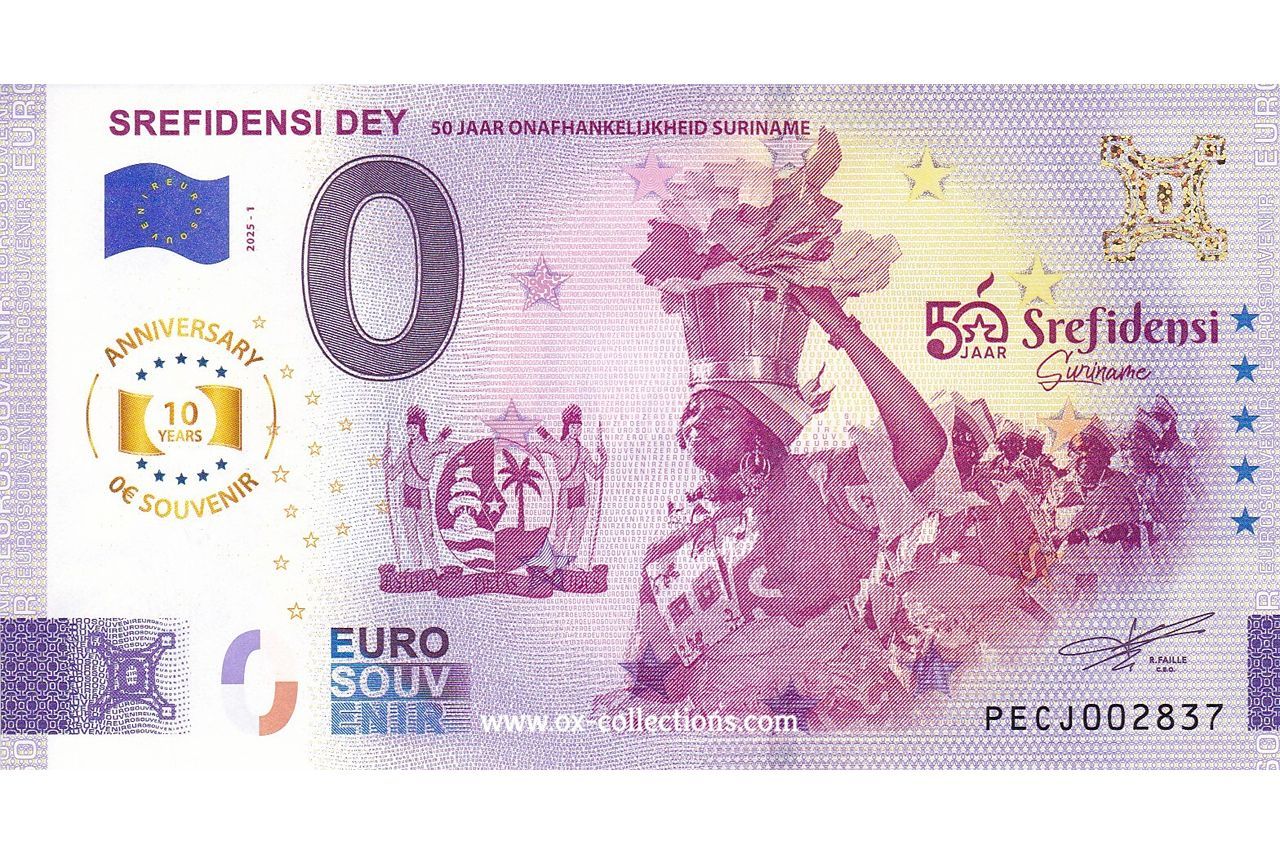 NL - Srefidensi Dey - 2025-01 Zero Euro Note Srefidensi Dey 2025-1 Anni souvenir