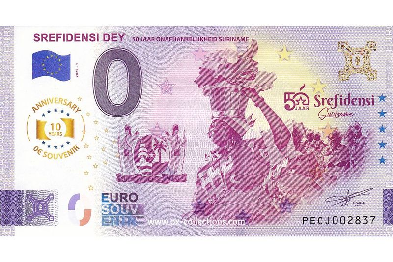 Billet 0 euro Srefidensi Dey 2025-1 Anni souvenir