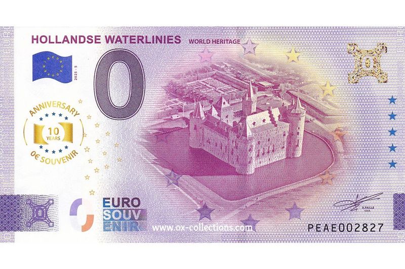 Billet 0 euro Hollandse Waterlinies 2025-5 Anni souvenir