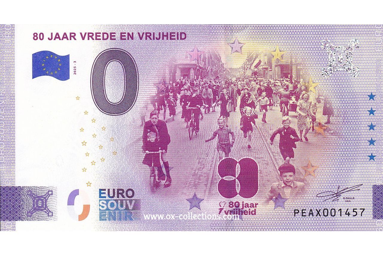 NL - 80 Jaar Vrede en Vrijheid - 2025-03 Billet 0 euro 80 Jaar Vrede en Vrijheid 2025-3 souvenir