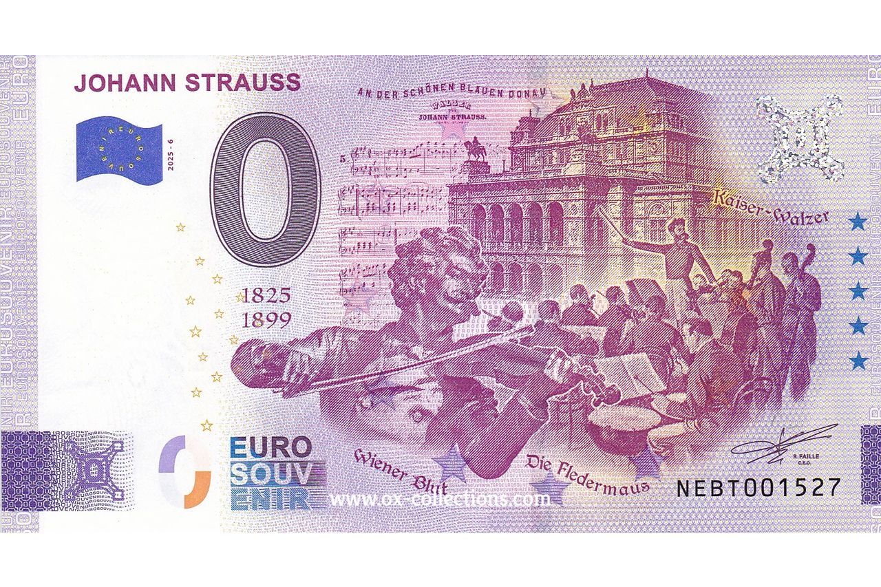 0 Euro-Schein Johann Strauss 2025-6
