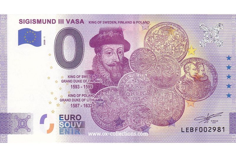 Zero Euro Note Sigismund III Vasa 2020-1 souvenir
