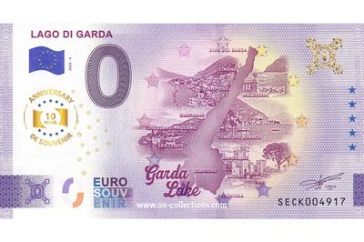 0 Euro-Schein Lago di Garda 2025-3 Anni Souvenir