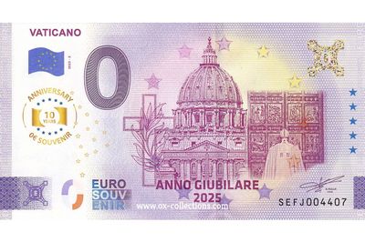 0 Euro-Schein Vaticano 2025-2 Anni