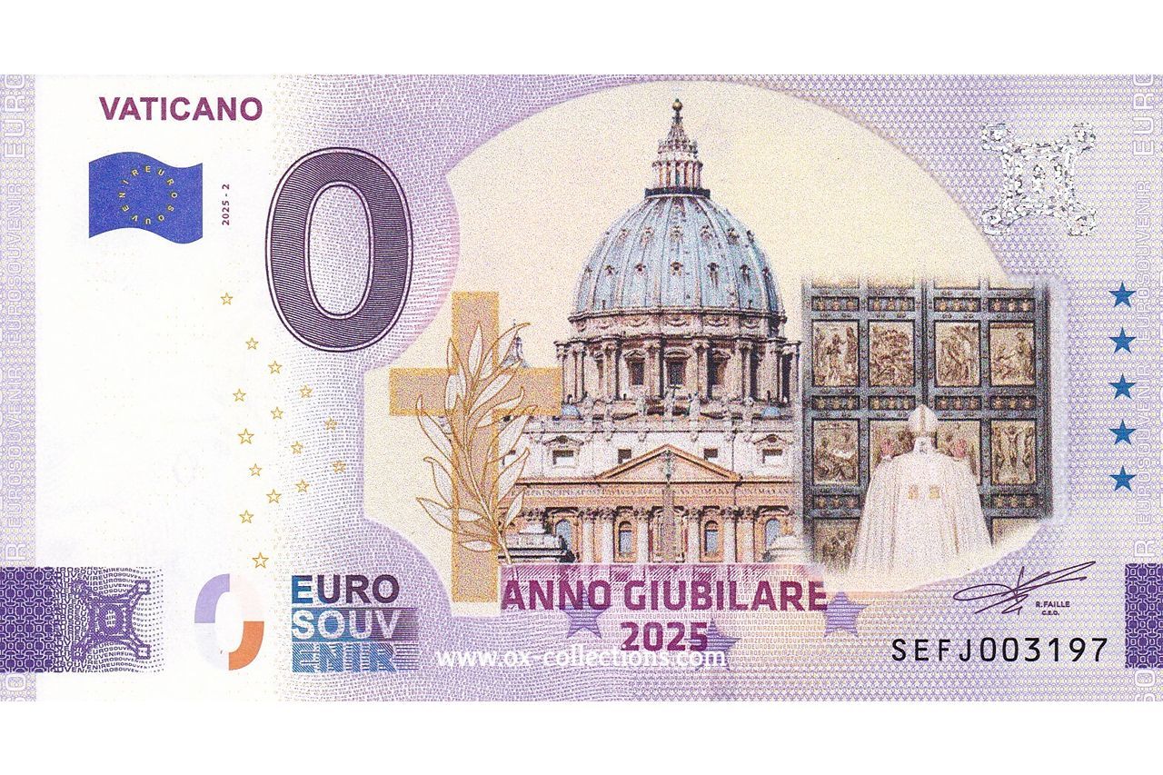 Zero Euro Note Vaticano COLOR 2025-2 souvenir