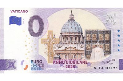 Zero Euro Note Vaticano COLOR 2025-2 souvenir