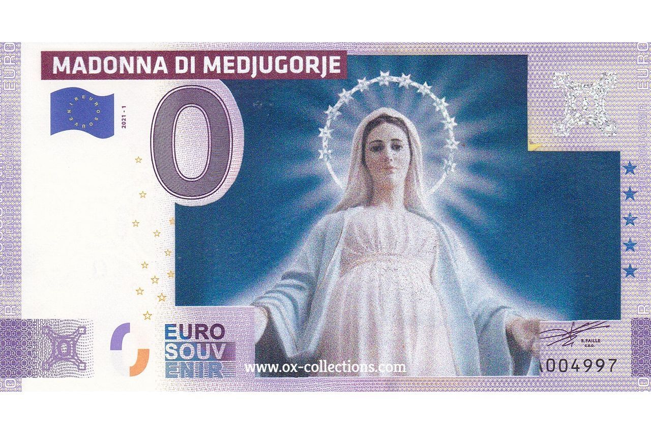 IT - Madonna di Medjugorje - 2025-02 COLOR 0-Euro-Schein Madonna di Medjugorje COLOR 2025-2 Souvenir