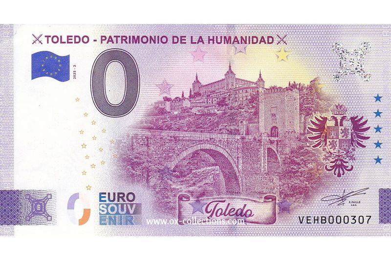 Zero Euro Note Toledo Patrimonio Humanidad 2025-2 souvenir