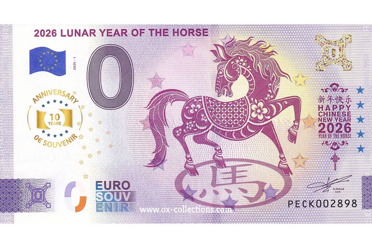 0 Euro-Schein Lunar Year of the Horse 2025-1 Anni