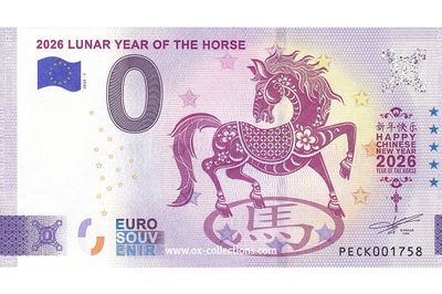 Zero Euro Note Lunar Year of the Horse 2025-1 souvenir