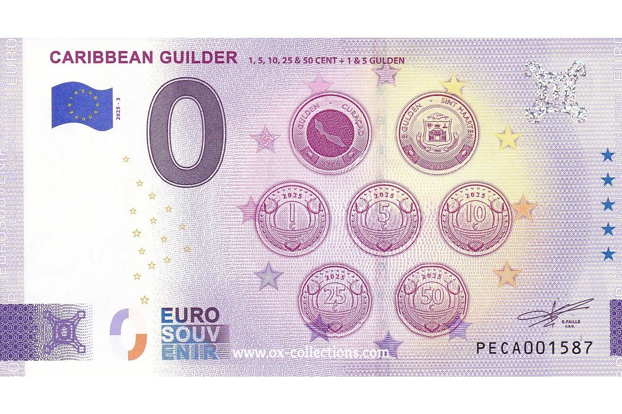 NL - Caribbean Guilder - 2025-03 Zero Euro Note Caribbean Guilder 2025-3 souvenir
